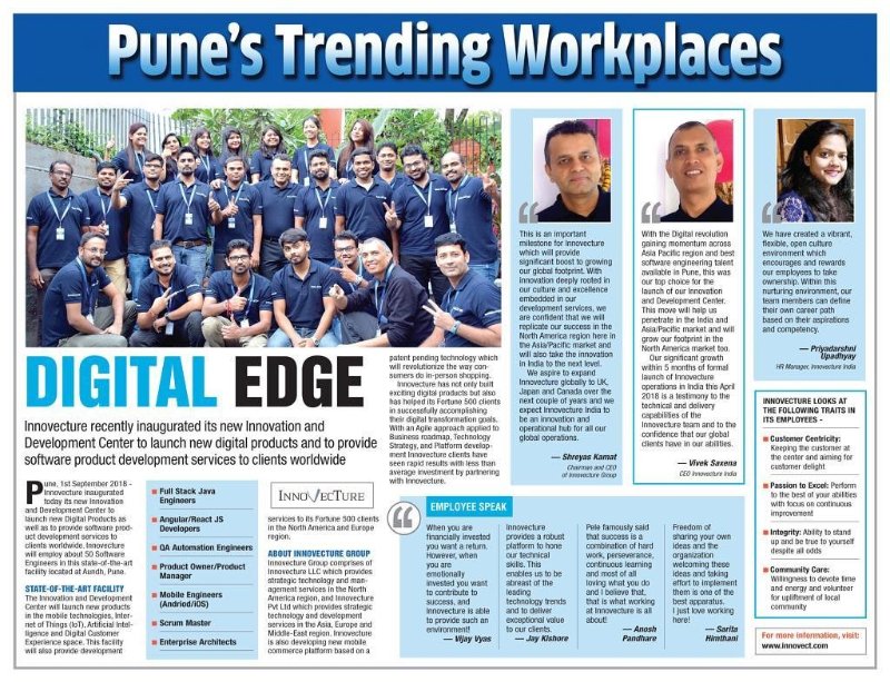 Economic Times – Sept 2018Economic Times India coverage of the Innovecture Innovation and Development center Pune.